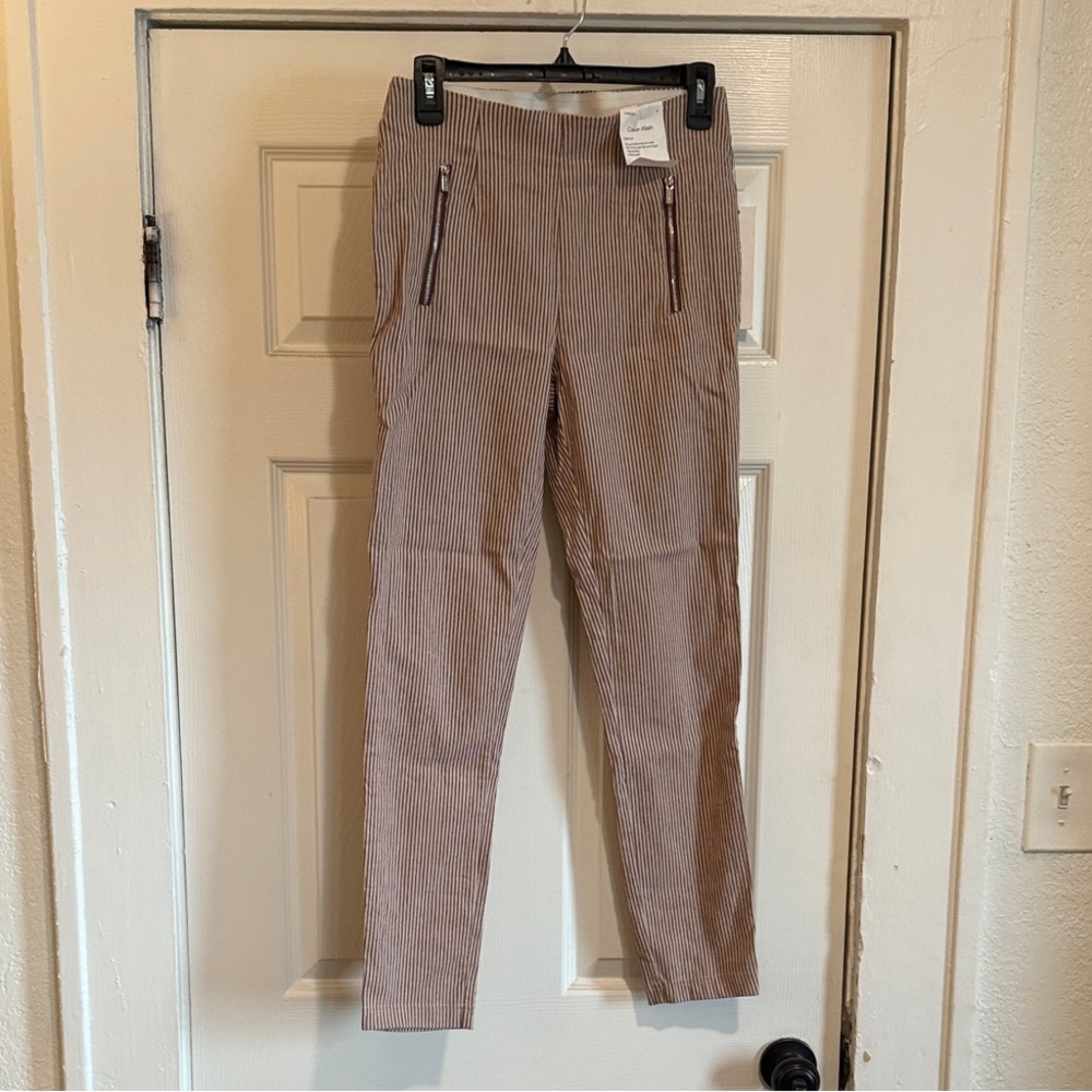 Calvin Klein Men's Brown Striped Chinos